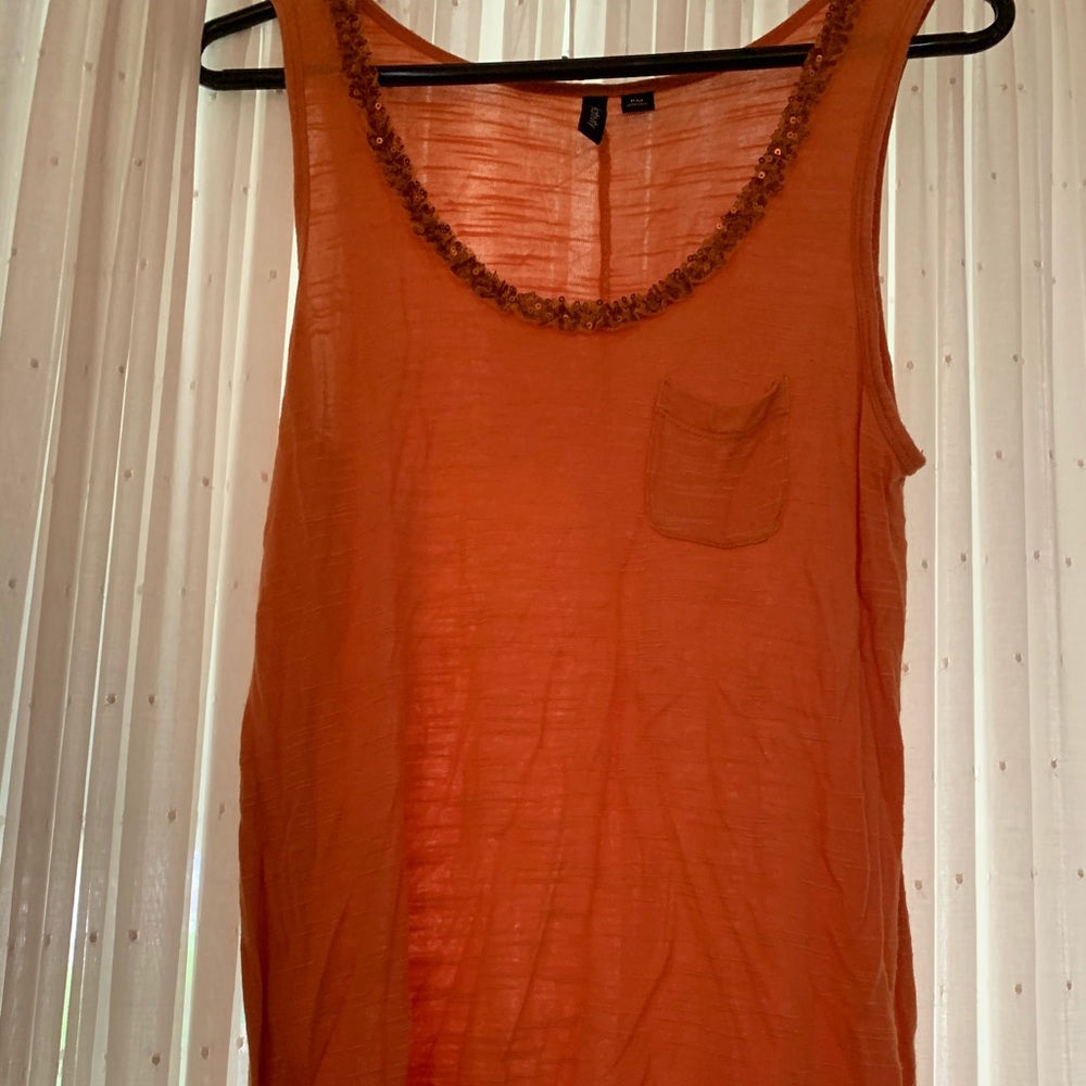 Orange Sequins Tank